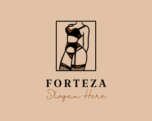 Sultry Lingerie Woman logo design