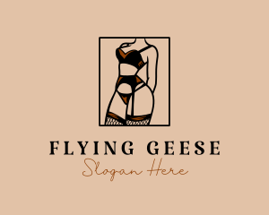 Sultry Lingerie Woman logo design