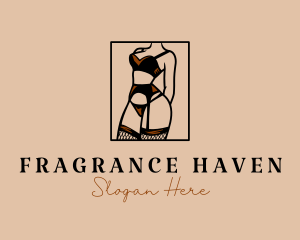 Sultry Lingerie Woman logo design