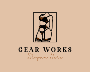 Sultry Lingerie Woman logo design