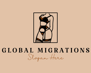 Sultry Lingerie Woman logo design