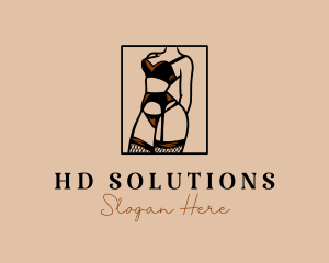 Sultry Lingerie Woman logo design