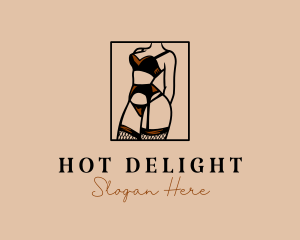 Sultry Lingerie Woman logo design