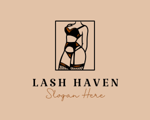 Sultry Lingerie Woman logo design