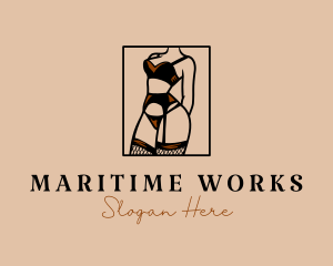 Sultry Lingerie Woman logo design