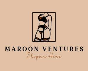 Sultry Lingerie Woman logo design