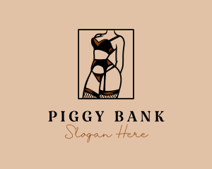 Sultry Lingerie Woman logo design