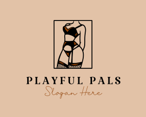 Sultry Lingerie Woman logo design