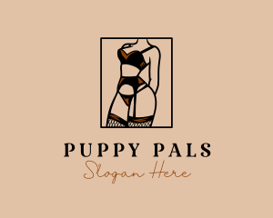 Sultry Lingerie Woman logo design