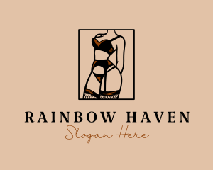 Sultry Lingerie Woman logo design