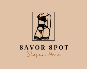 Sultry Lingerie Woman logo design