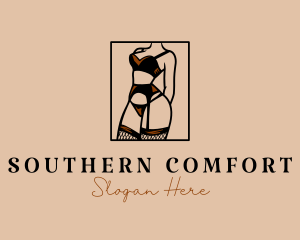 Sultry Lingerie Woman logo design