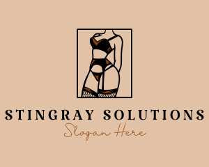 Sultry Lingerie Woman logo design