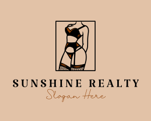 Sultry Lingerie Woman logo design