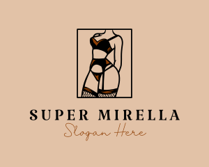 Sultry Lingerie Woman logo design