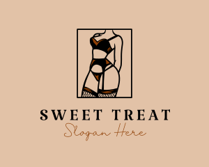 Sultry Lingerie Woman logo design