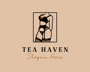 Sultry Lingerie Woman logo design