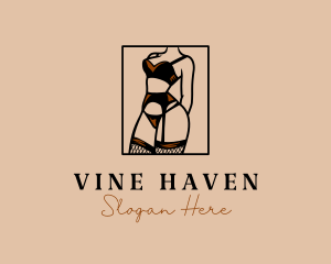 Sultry Lingerie Woman logo design