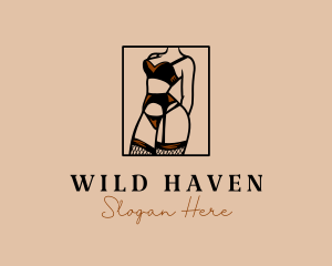 Sultry Lingerie Woman logo design