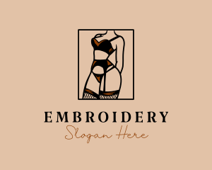 Sultry Lingerie Woman logo design