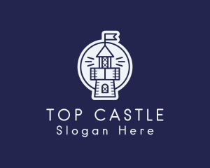 Medieval Castle Defense Tower logo design