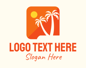 Palm - Tropical Island App logo design