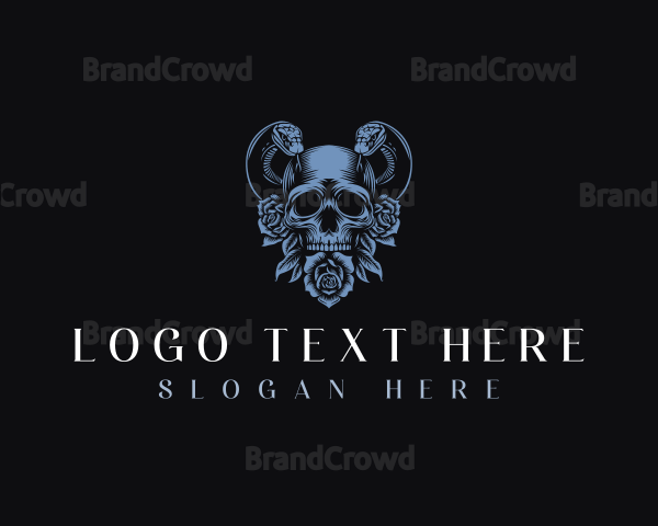 Flower Snake Skull Logo