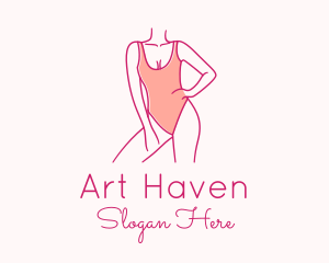 Woman Swimsuit Model logo design