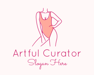 Woman Swimsuit Model logo design