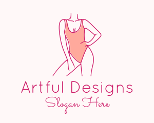 Woman Swimsuit Model logo design