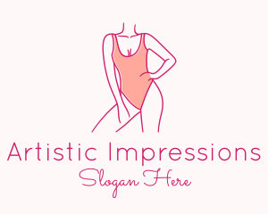 Woman Swimsuit Model logo design