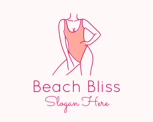 Swimwear - Woman Swimsuit Model logo design