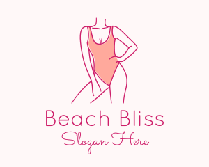 Woman Swimsuit Model logo design