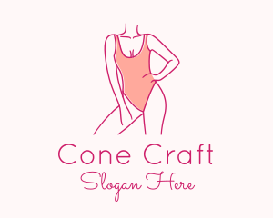 Woman Swimsuit Model logo design