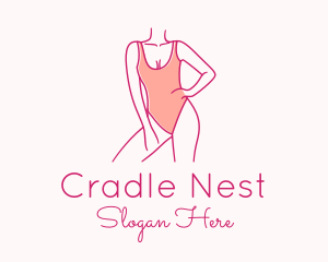 Woman Swimsuit Model logo design