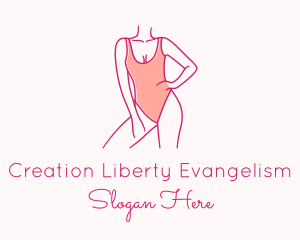 Woman Swimsuit Model logo design