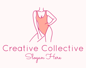 Woman Swimsuit Model logo design