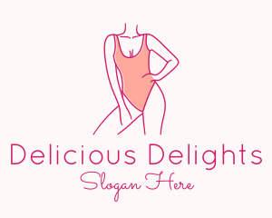 Woman Swimsuit Model logo design