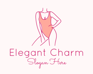 Woman Swimsuit Model logo design