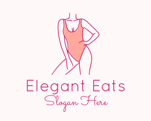 Woman Swimsuit Model logo design