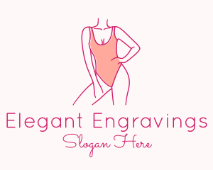 Woman Swimsuit Model logo design