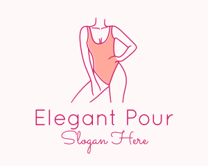 Woman Swimsuit Model logo design