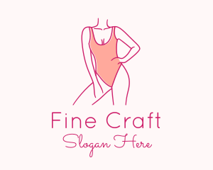 Woman Swimsuit Model logo design