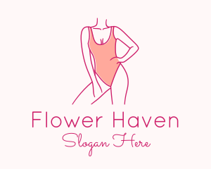 Woman Swimsuit Model logo design