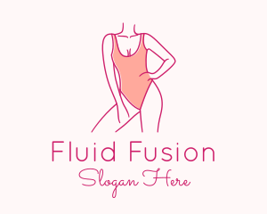 Woman Swimsuit Model logo design