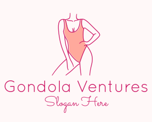 Woman Swimsuit Model logo design