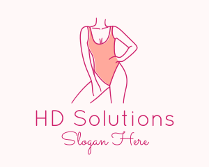 Woman Swimsuit Model logo design