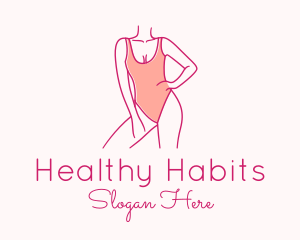 Woman Swimsuit Model logo design