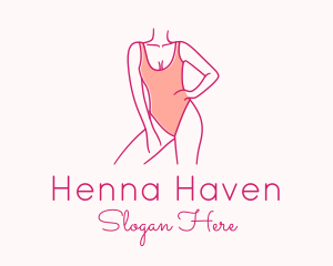 Woman Swimsuit Model logo design