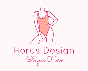 Woman Swimsuit Model logo design